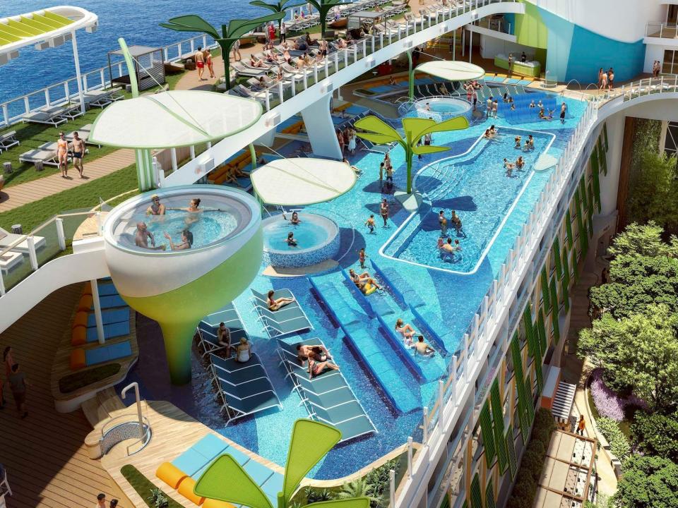 A rendering of Royal Caribbean International's Icon of the Seas cruise ship.