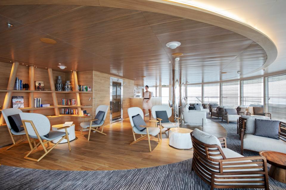 Interior of a public space onboard the Le Laperouse