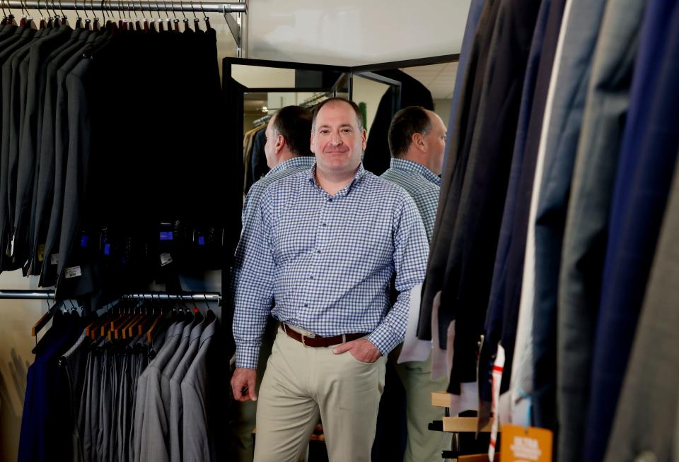 Andrew Silk, owner of Edward's Men's Shop in Saginaw on Thursday, March 28, 2024.