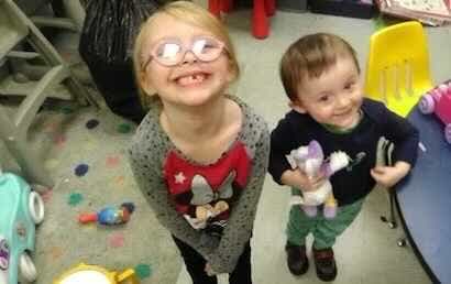 Missing Harmony Montgomery and her little brother Jamison at a foster home more than two years ago.