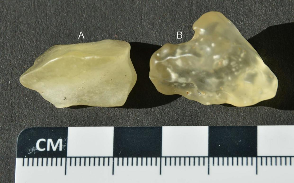 The pieces of Libyan desert glass that formed the basis of the study. Author provided