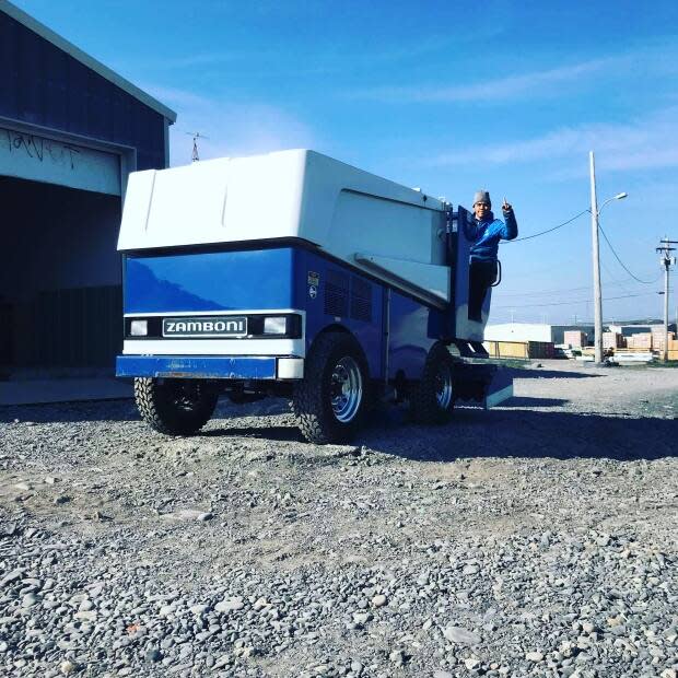 The community of Sanikiluaq, Nunavut, just got its first ever Zamboni. (Submitted by Quentin Sala - image credit)