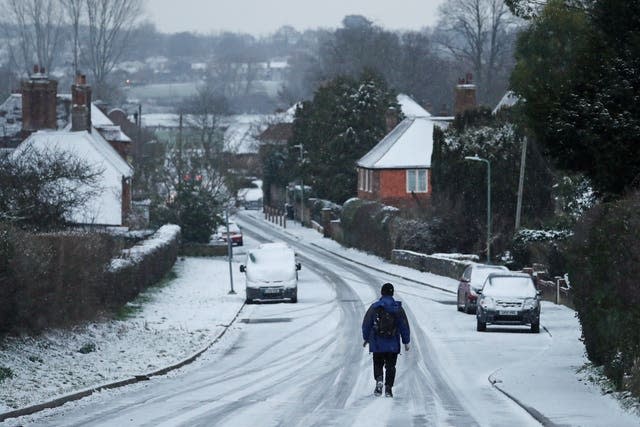 Snow in Great Chart, near Ashford in Kent