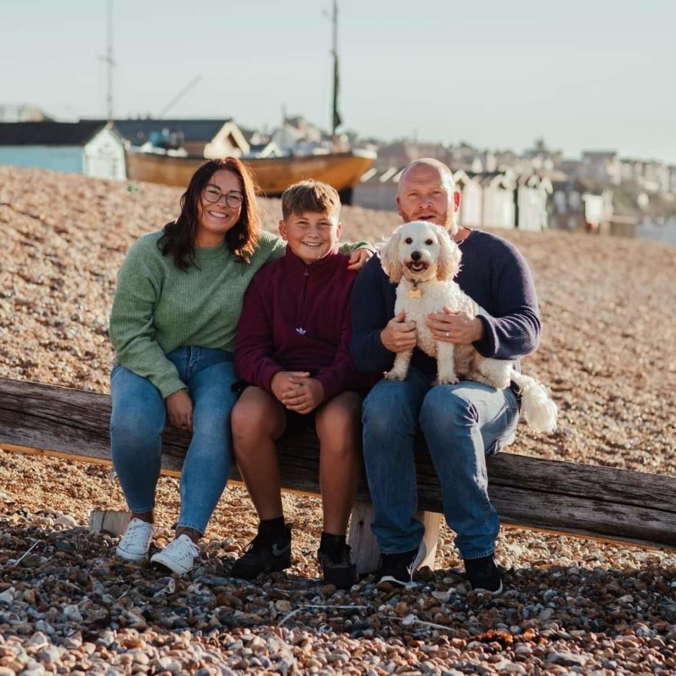 L-R: Jules Fielder, son and husband Paul 