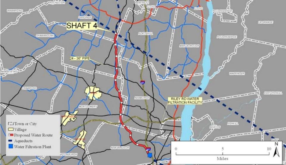 A 2010 Orange County report shows the path of a proposed Catskill Aqueduct bypass that New York City and Kiryas Joel now plan to build.