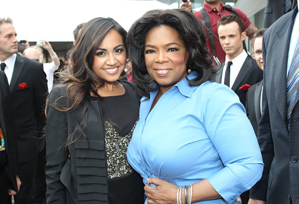 Jessica Mauboy and Oprah Winfrey.