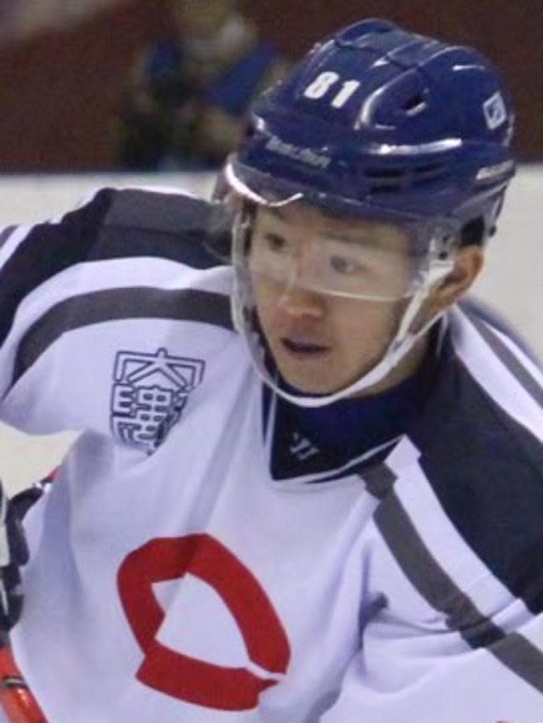 New Peoria Rivermen defenseman Roy Kanda, a Japanese-born player getting his first shot at hockey in North America.