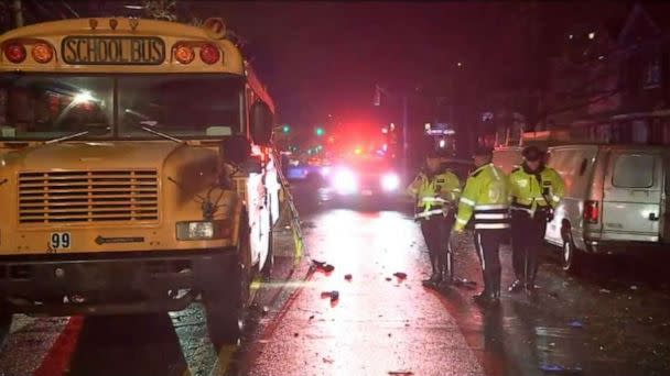 PHOTO: A mother and her four children have been run over as her kids were getting off of a school bus by a driver trying to escape the police in Brooklyn, New York, on Nov. 30, 2022. (ABC News / WABC)