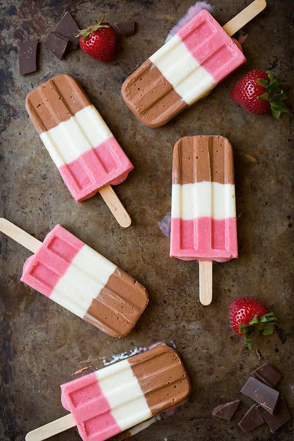 <strong>Get the <a href="http://www.cookingclassy.com/2015/08/neapolitan-popsicles/" target="_blank">Neapolitan Popsicles recipe </a>from Cooking Classy</strong>