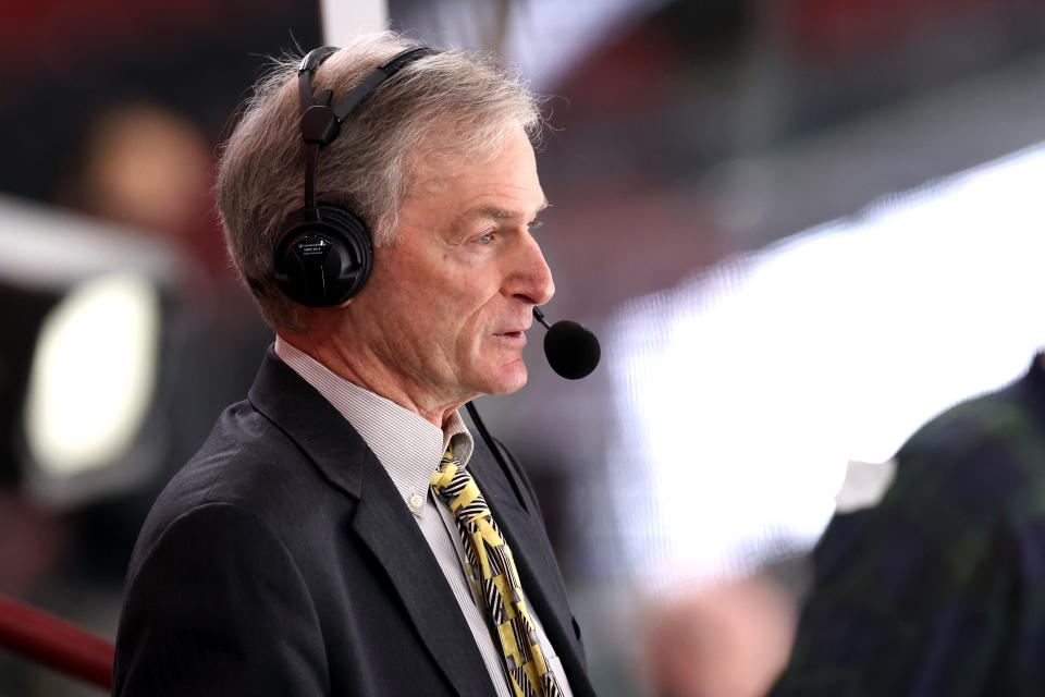  The Blackhawks TV crew analyst Pat Foley