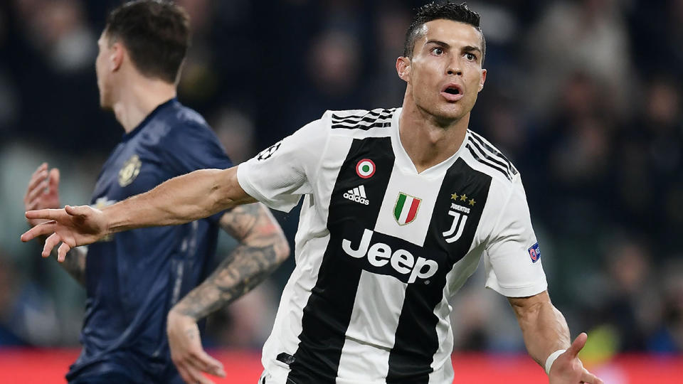 Ronaldo celebrates. (Photo by MARCO BERTORELLO/AFP/Getty Images)