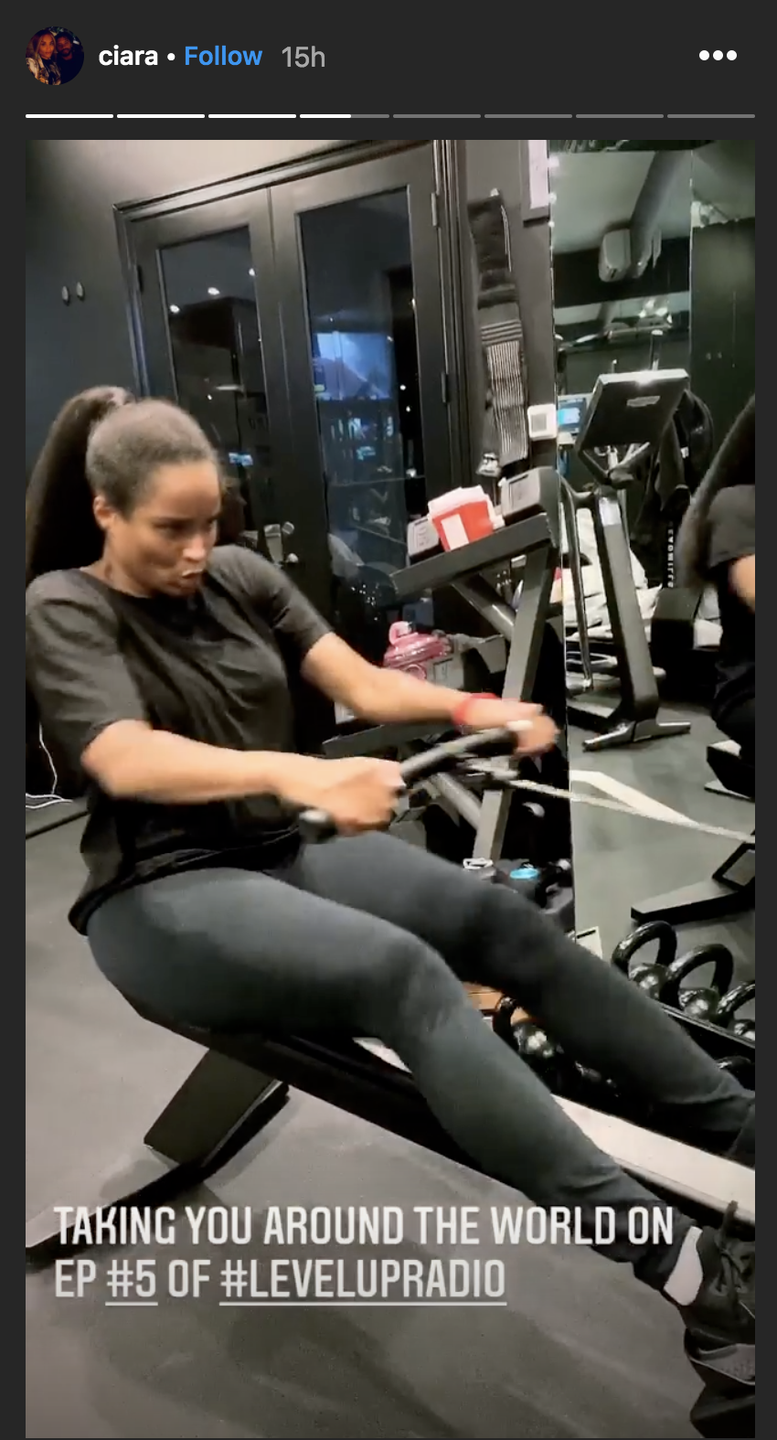 2) Rowing workouts are a part of Ciara's fitness routine RN.