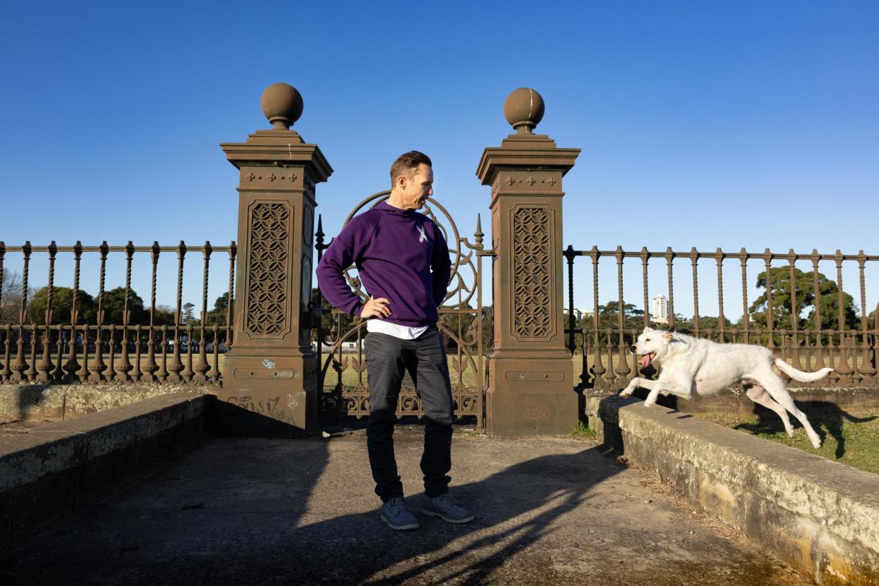 <span>‘We live in a time when we focus so much on veneer’: Markus Zusak in Centennial Park, Sydney.</span><span>Photograph: Karabo Mooki/The Guardian</span>