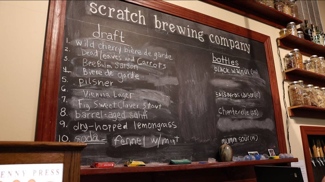 The menu at Scratch includes beers such as “Dead Leaves and Carrots” and “Fig sweet clover stout.” Non-alcoholic options include a fennel with mint soda, which according to the BND reporter who visited the location, was excellent.