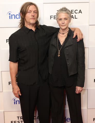 <p>Michael Loccisano/Getty </p> Norman Reedus and Melissa McBride