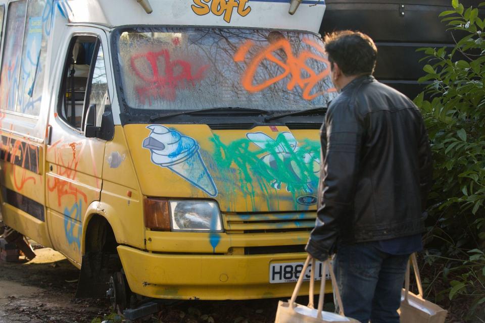 Monday, April 16: Masood is shocked to find his ice cream van vandalised