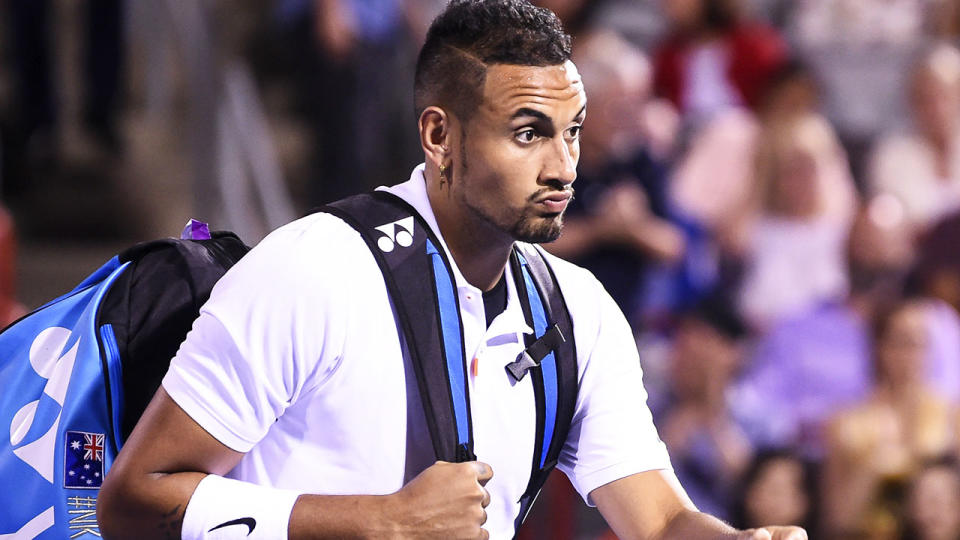 Nick Kyrgios, pictured here after his meltdown at the Cincinnati Masters.  (Photo by Minas Panagiotakis/Getty Images)