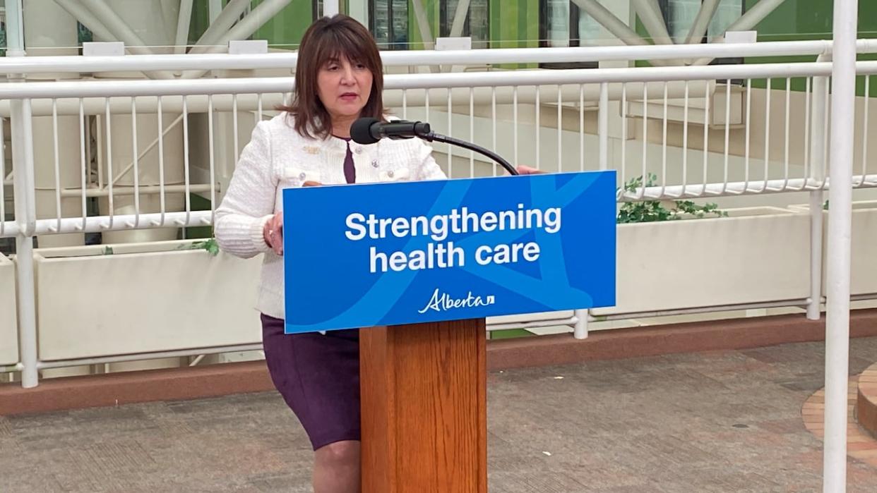 Health Minister Adriana LaGrange said Tuesday the province will invest $20 million over three years on a new standalone Stollery Children's Hospital, but is pausing the South Edmonton Hospital project. (Richard Marion/CBC - image credit)