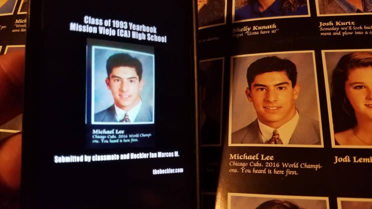 Photo of Michael Lee's picture and senior quote from the 1993 Mission Viejo High School yearbook. (Via imgur)