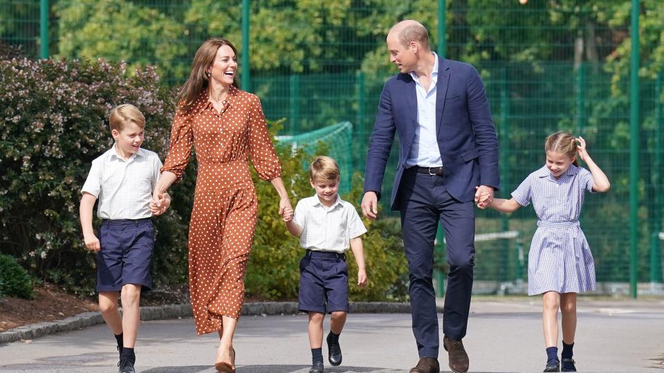 George, Charlotte and Louis on their first day at Lambrook School