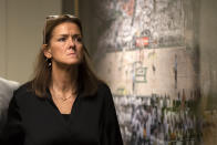 Missouri head coach Robin Pingeton walks to the locker room following the end of the first half of an NCAA college basketball game against Baylor in Waco, Texas, Saturday, Dec. 4, 2021. (AP Photo/Emil Lippe)