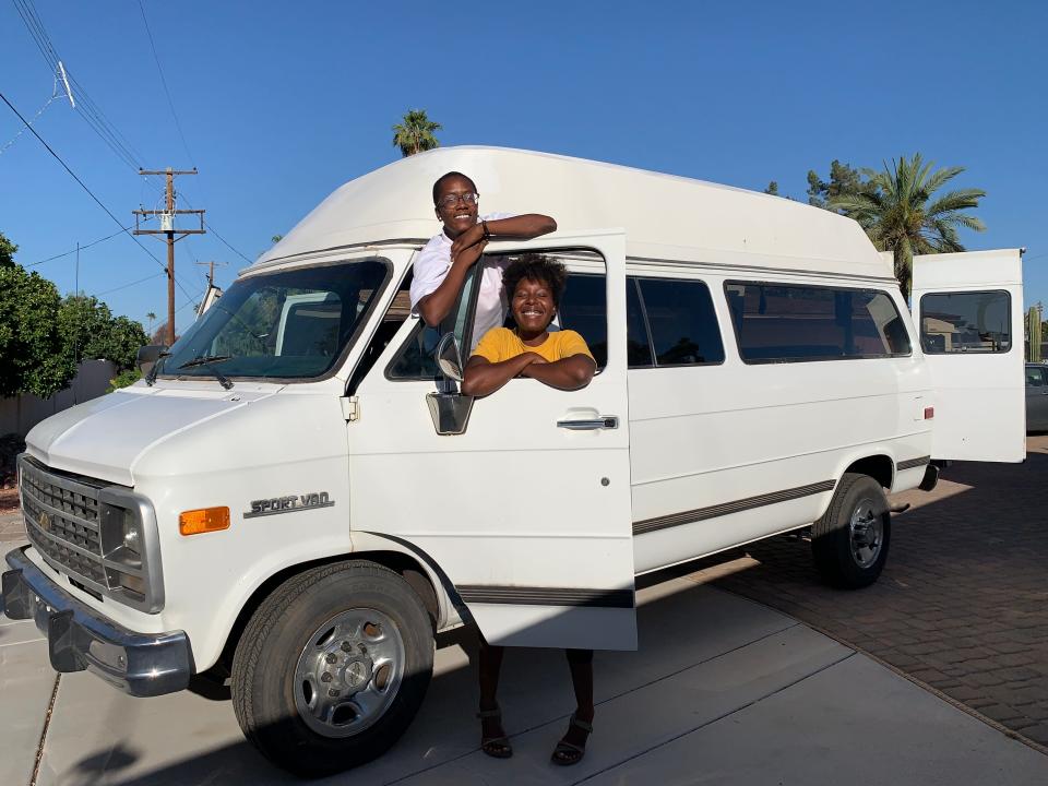 Bringing our van home for the first time.JPG