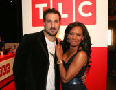 Television personality Joey Fatone and singer Melanie Brown of the Spice Girls attend the Discovery Upfront Presentation NY on April 23, 2008 in New York City. (Photo by Thos Robinson/Getty Images for Discovery)