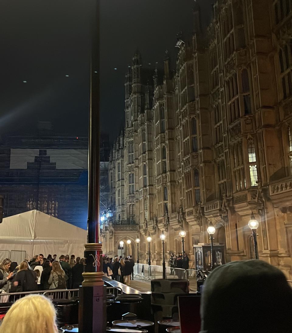 The end of the queue to see the Queen lying in state at Westminster Hall