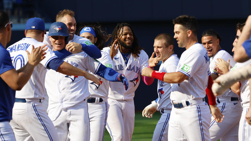 The Blue Jays' playoff chances are looking good these days. (Lance McMillan/Toronto Star via Getty Images)