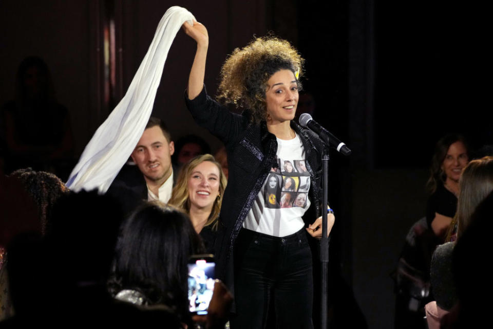 Masih Alinejad speaks during TIME Women of the Year<span class="copyright">Kevin Mazur—Getty Images for TIME</span>