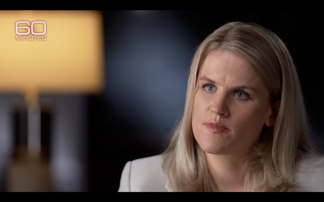 Facebook whistleblower Frances Haugen is expected to testify before the Senate on Tuesday. (Image: CBS News/ 60 Minutes)