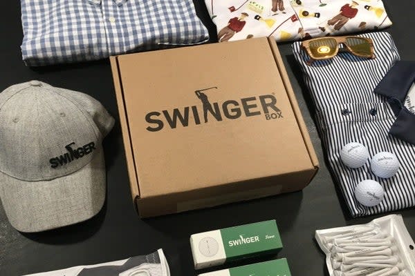 <h2>Swinger Box</h2><br><strong>Swinger Box Subscription</strong><br>If your dad plays golf, say “Happy Father's Day” in the simplest but most powerful way possible: monthly shipments of premium golf accessories delivered right to his doorstep.<br><br><em>Shop <strong><a href="https://www.cratejoy.com/subscription-box/golf-supply-drop/" rel="nofollow noopener" target="_blank" data-ylk="slk:Cratejoy" class="link ">Cratejoy</a></strong></em><br><br><strong>Swingerbox.com</strong> Swinger Box, $, available at <a href="https://go.skimresources.com/?id=30283X879131&url=https%3A%2F%2Fwww.cratejoy.com%2Fsubscription-box%2Fswinger-box%2F" rel="nofollow noopener" target="_blank" data-ylk="slk:Cratejoy" class="link ">Cratejoy</a>