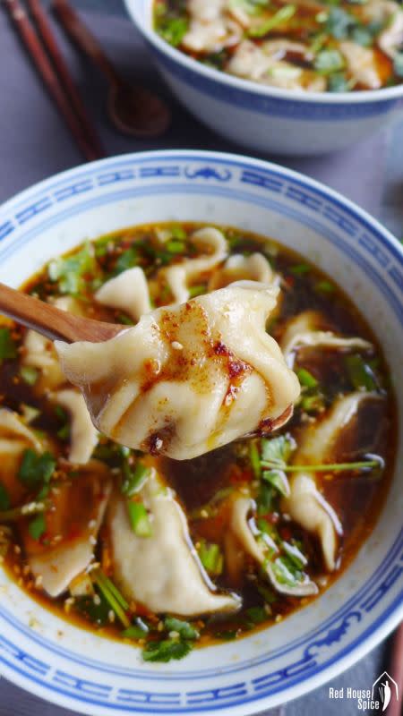 <p>Red House Spice</p><p>Served in a very tasty way, beef dumplings in hot & sour soup are warm, comforting and addictive.</p><p><strong>Get the recipe: <a href="https://redhousespice.com/beef-dumplings-soup/" rel="nofollow noopener" target="_blank" data-ylk="slk:Beef Dumplings in Hot and Sour Soup;elm:context_link;itc:0;sec:content-canvas" class="link rapid-noclick-resp"><em>Beef Dumplings in Hot and Sour Soup</em></a></strong></p>