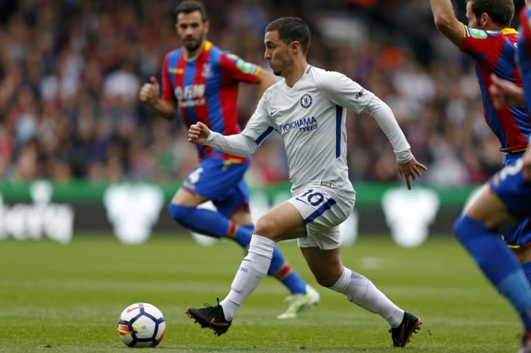 Eden Hazard has yet to score in eight appearances for Chelsea this term and still looked well short of his peak form when the Blues crashed to a shock 2-1 loss at Crystal Palace, at Selhurst Park in south London on October 14, 2017
