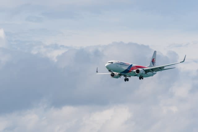 Malaysia airline airplane landing at Phuket airport