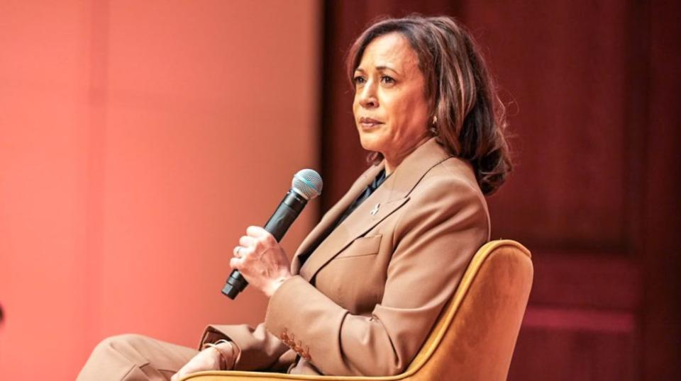 Vice President Kamala Harris takes part in a discussion during the Atlanta stop on her Fight For Our Freedoms tour in September 2023. (Photo by Lawrence Jackson, the White House)