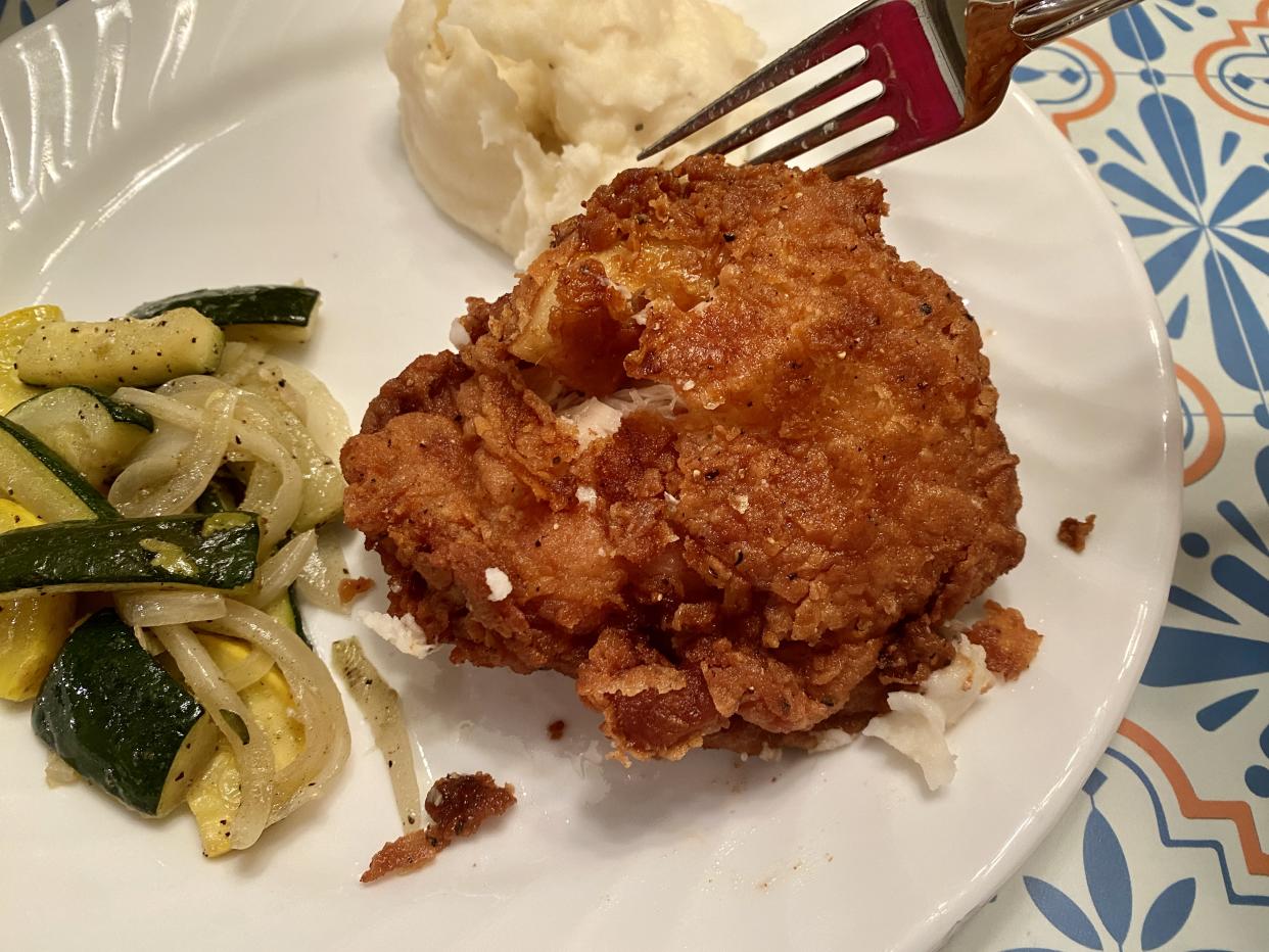 I tried Claudia Sanders' fried chicken and found it delicious and easy to make. (Photo: Sarah Gilliland)