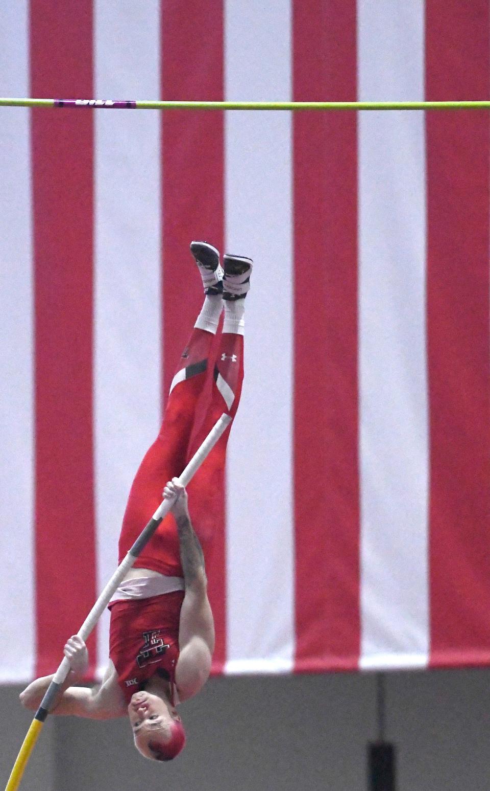 Pole vaulter Zach Bradford transferred to Texas Tech this season from Kansas, where he was a three-time Big 12 champion and a five-time first-team all-American.