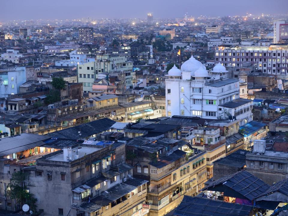 An aerial view of Kolkata, India.