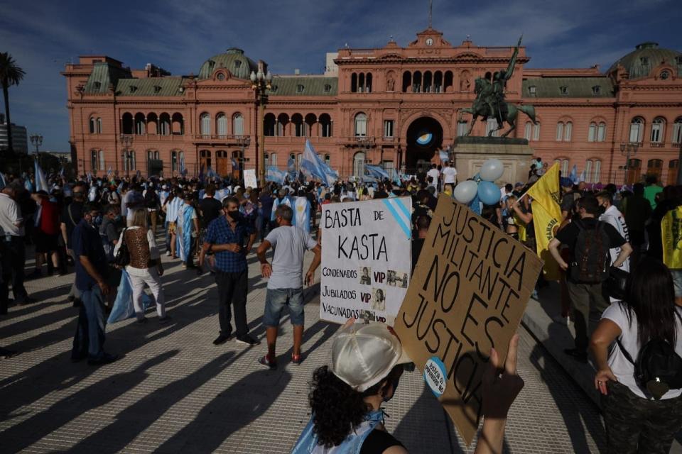 La marcha del #27F frente a la Casa Rosada