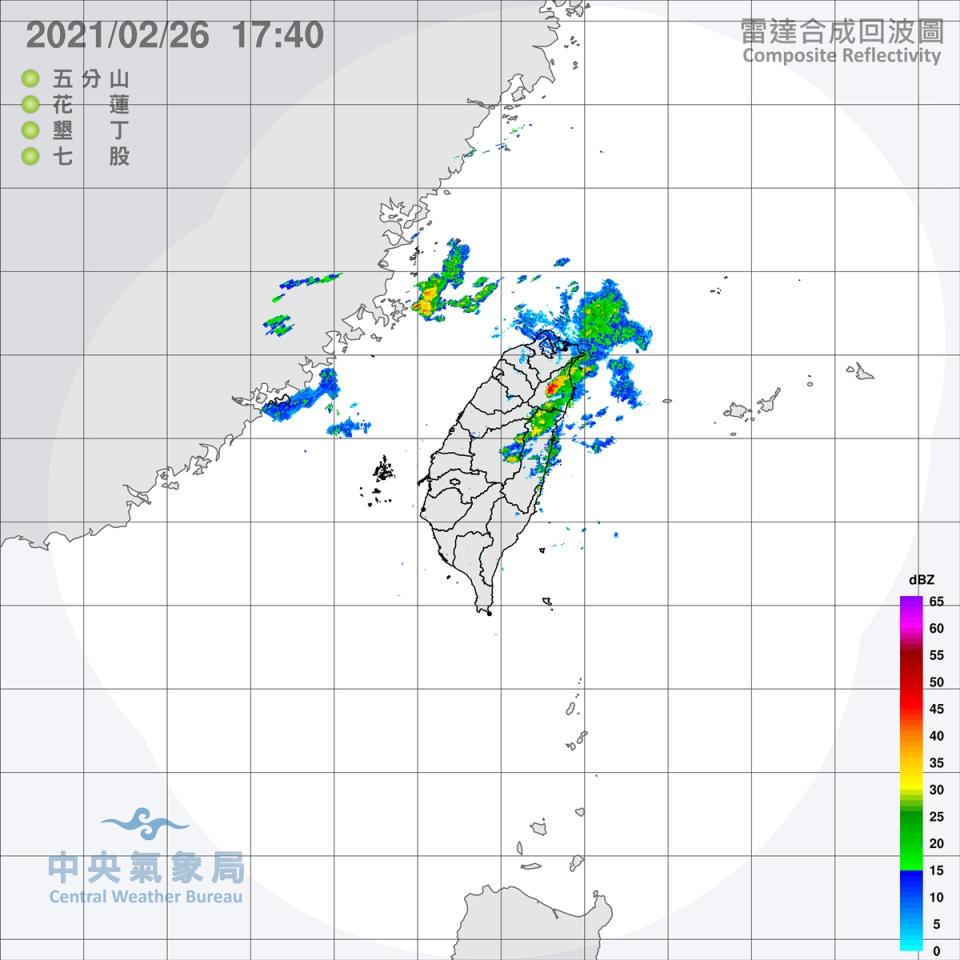 宜蘭下班注意 有雷擊及較大雨勢