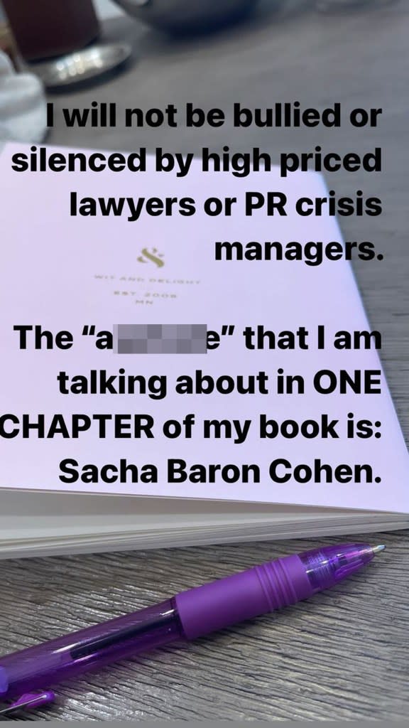 In an Instagram story on Monday, the “Pitch Perfect” alum posted a picture of a binder and a purple pen while declaring, “I will not be bullied or silenced with high priced lawyers or PR crisis managers,” before dropping the bombshell. rebelwilson/Instagram