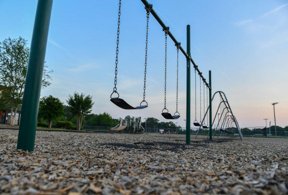 The playground at Townville Elementary School where Jesse Osborne, then 14, shot three students and a teacher in 2016. <a href="https://www.gettyimages.com/detail/news-photo/the-playground-where-children-were-playing-when-the-news-photo/926603318?adppopup=true" rel="nofollow noopener" target="_blank" data-ylk="slk:Ricky Carioti/The Washington Post via Getty Images;elm:context_link;itc:0;sec:content-canvas" class="link ">Ricky Carioti/The Washington Post via Getty Images</a>