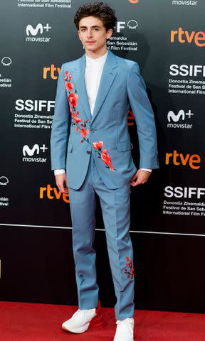 <p>Juan Naharro Gimenez/WireImage</p> Timothee Chalamet attends the 'Beautiful Boy' premiere during the 66th San Sebastian International Film Festival on September 24, 2018.