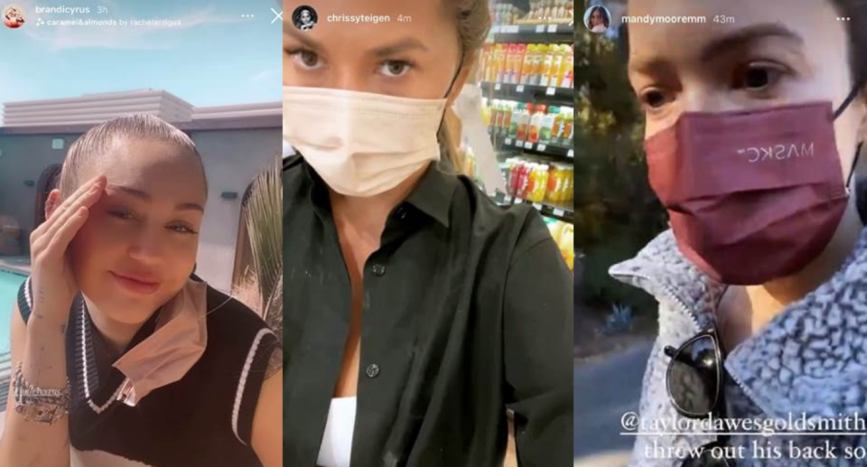 Celebrities can't get enough of the Maskc face masks. Images via Instagram.