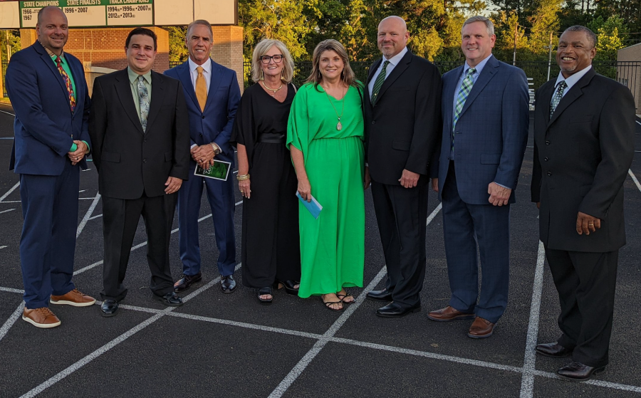 From left to right: Dr. J.P. Richardson – Superintendent, Matt Crawford – Member, Dennis Williams – Vice President, Kip Amick – Member, Karen McIlwain – Secretary, Curt Smith- Member, Stephen Skinner – Member, Everigester Adams, Jr. – President. Photo courtesy of Tatum ISD.