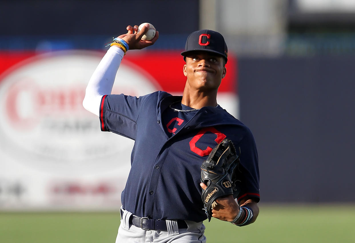 Jordyn Adams is the Angels’ first round draft pick, and he’s got ridiculous dunking skills. (Photo by Cliff Welch/Icon Sportswire via Getty Images)