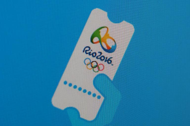 A monitor screen shot shows the official website of ticketing for Rio 2016 Olympic games in Rio de Janeiro, Brazil, on March 31, 2015