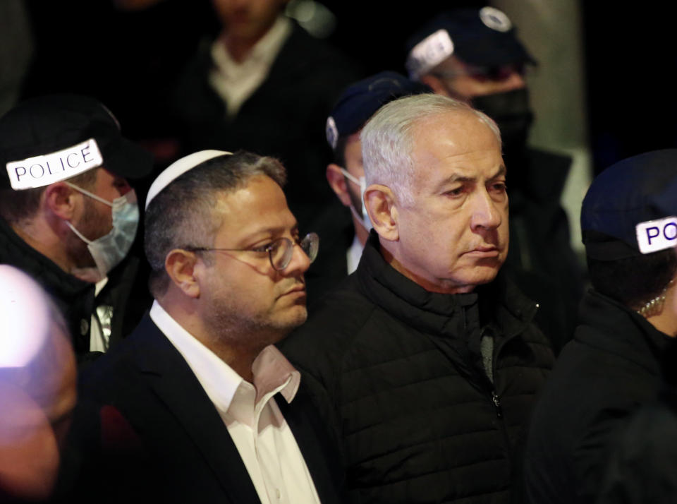 Itamar Ben-Gvir y Benjamin Netanyahu en una imagen reciente. (Photo by Mostafa Alkharouf/Anadolu Agency via Getty Images)