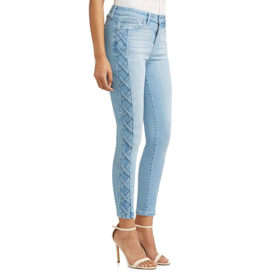 Sofia Jeans by Sofia Vergara Sofia Skinny Lace-Up Sides Mid Rise Ankle Jeans (Photo: Walmart)